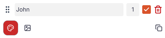 A single advanced entry showing controls for weight, color, image, disabling, deleting, and duplicating.