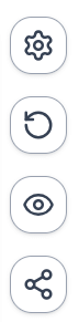 The sidebar toolbar with four icons: Settings (gear), Reset (refresh), View (eye), and Share.